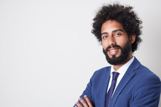 Professional Headshot in Blue Suit