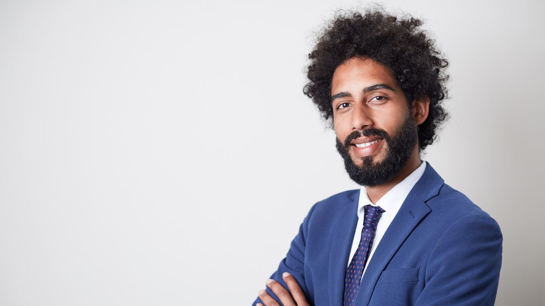 Professional Headshot in Blue Suit