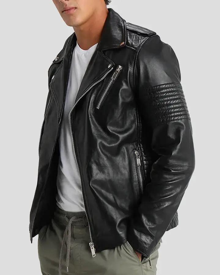 Wesley Black Quilted Lambskin Leather Jacket - NYC Leather Jackets' Ultimate Style Statement