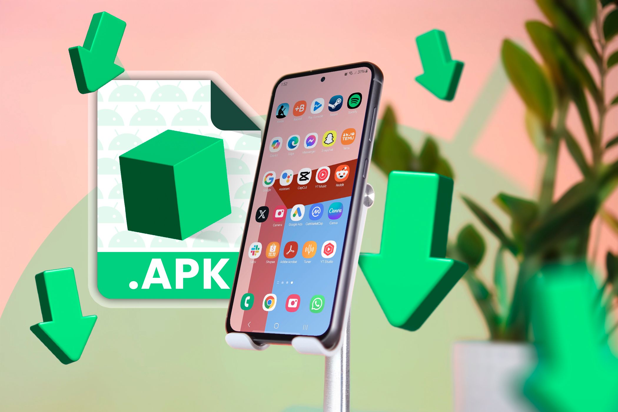 a-smartphone-with-some-apps-installed-and-an-apk-file-icon-next-to-it-surrounded-by-download-icons