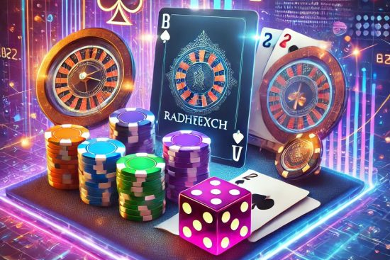 DALL·E 2024-12-25 19.45.26 - A vibrant and engaging online casino-themed image featuring elements like poker chips, playing cards, dice, and glowing cryptocurrency symbols. The wo (1)