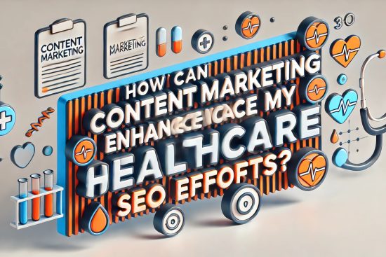 DALL·E 2025-01-24 16.38.37 - A 3D banner design with the text How can content marketing enhance my healthcare SEO efforts_ in bold, modern, and eye-catching font. The background