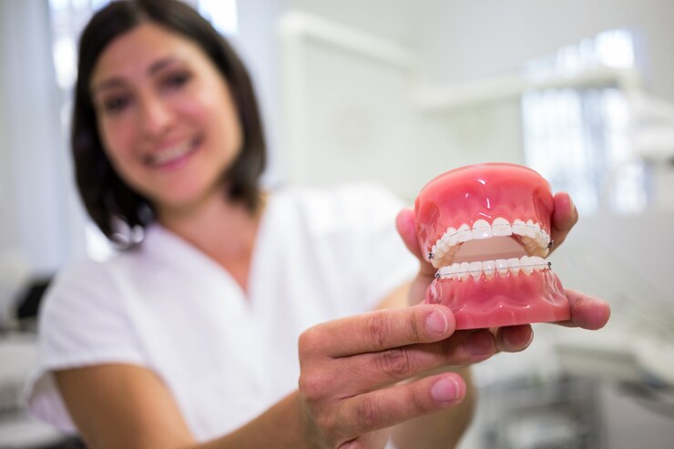 portrait-female-dentist-holding-set-dentures_107420-74048